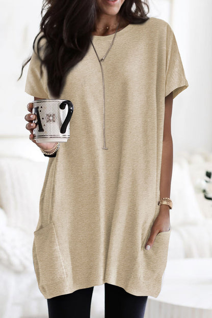 Tunique à manches courtes avec poches latérales 