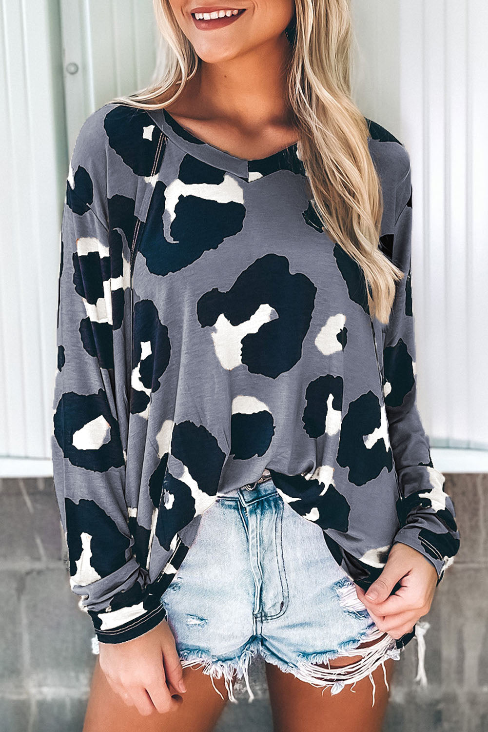 Print Long Sleeve Loose Top