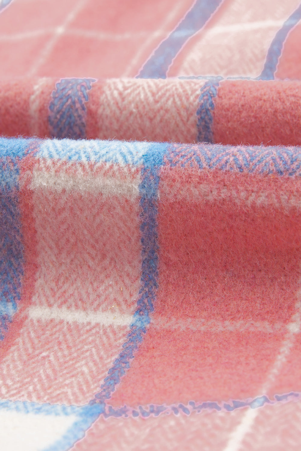 Veste boutonnée à carreaux roses avec poche à rabat