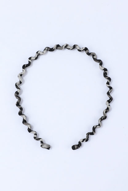 Diadema ondulada con estampado de leopardo vintage negro 