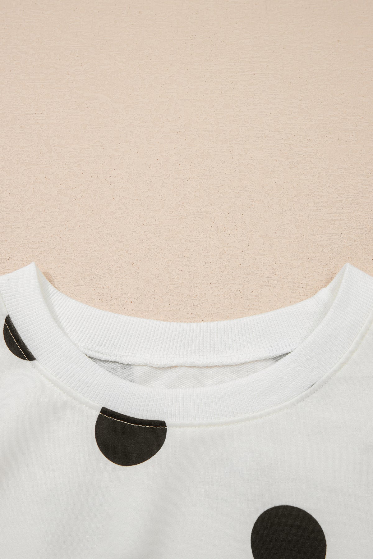 White Polka Dot Printed Long Sleeve Flared Mini Dress