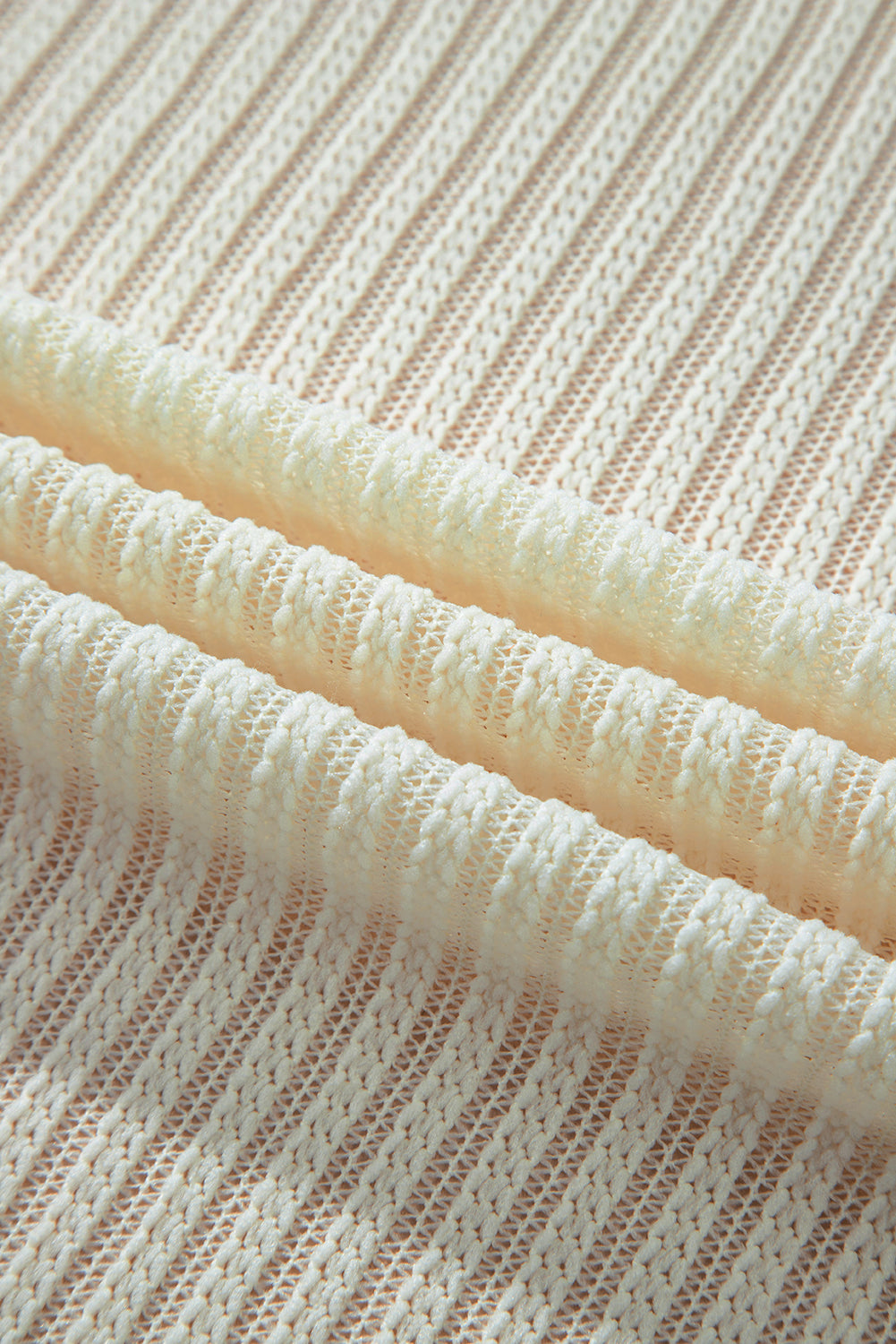 Kimono ouvert à manches lanternes texturées beiges