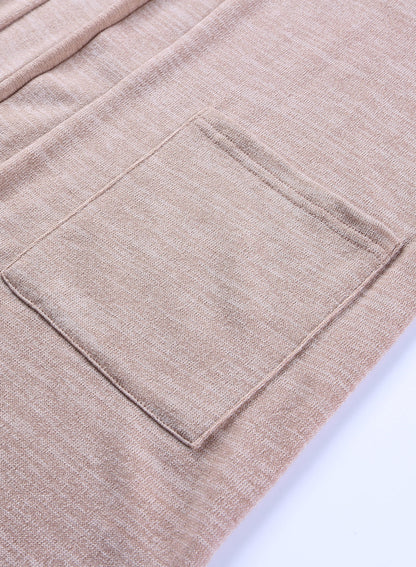 Tunique dos ouvert devant cardigan avec poches 