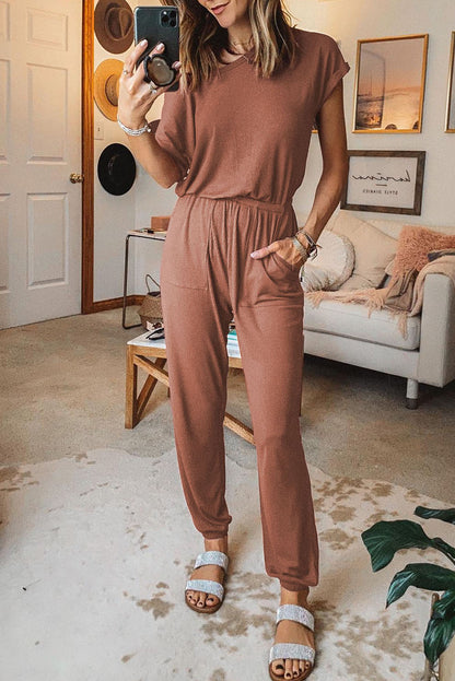 Mono de canalé de manga corta 