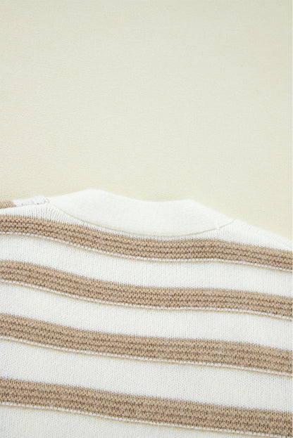 Cardigan ouvert en maille à rayures vichy gris fumé