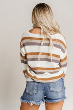 Stripe Drop Shoulder Striped Knit Sweater