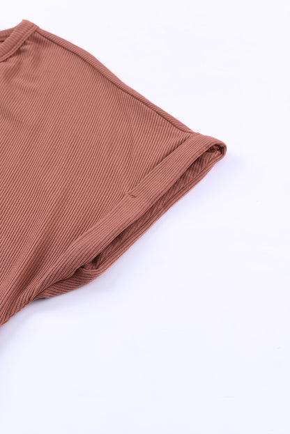 Mono de canalé de manga corta 