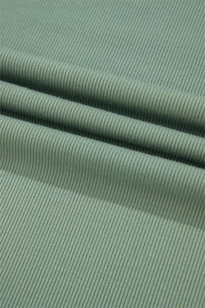 Haut à manches longues raglan côtelé vert menthe à blocs de couleurs