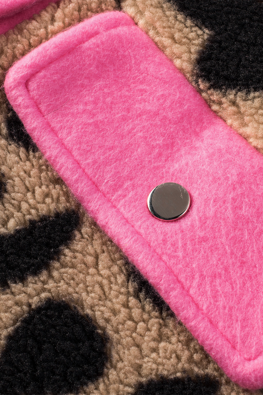 Veste Teddy léopard à bordure contrastante