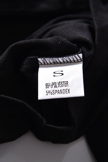 Black Striped Animal Print Colorblock Long Sleeve Top