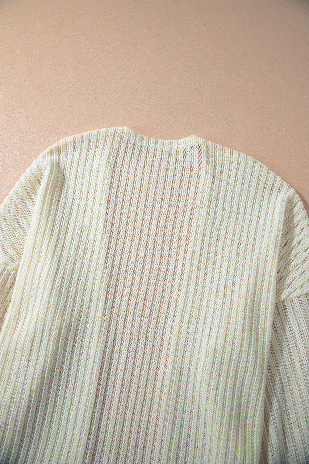 Kimono ouvert à manches lanternes texturées beiges