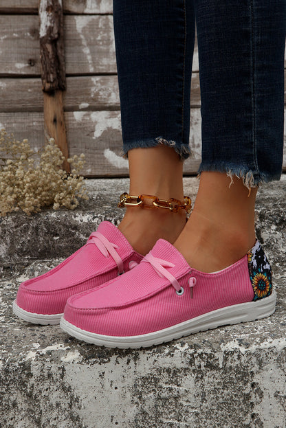 Multicolour Patched Back Heel Slip On Flat Shoes