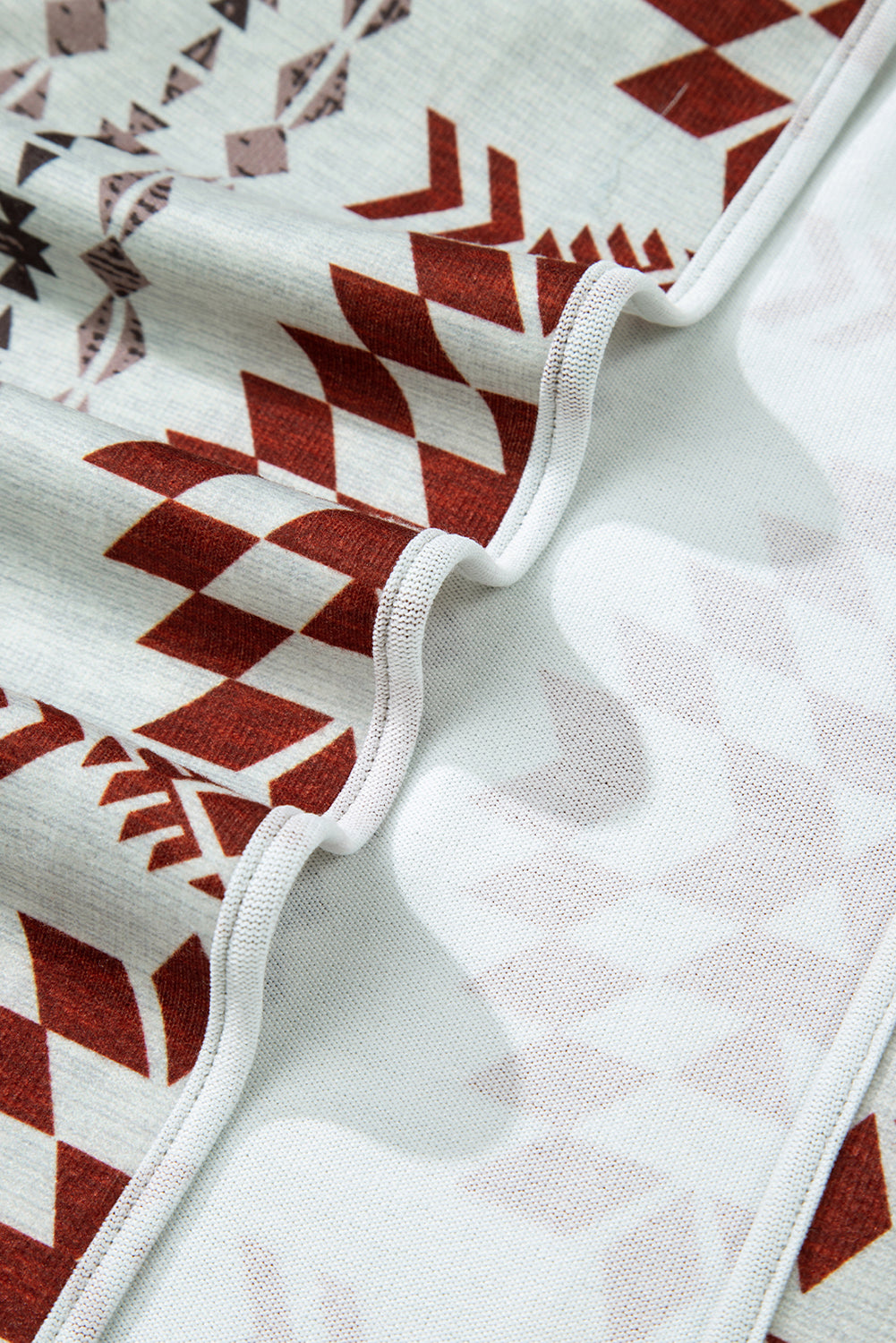 Cardigan long ouvert marron à imprimé aztèque occidental