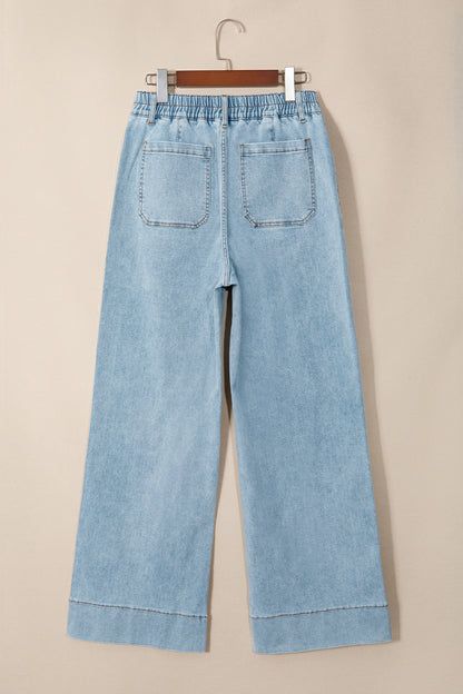 Beau Blue Solid Full-Length Regular Pocket Detail Wholesale Denim Jeans