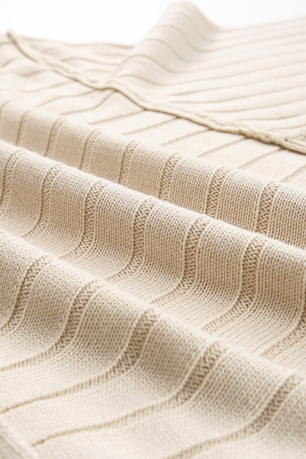 Haut dolman en tricot côtelé marron à coutures apparentes 