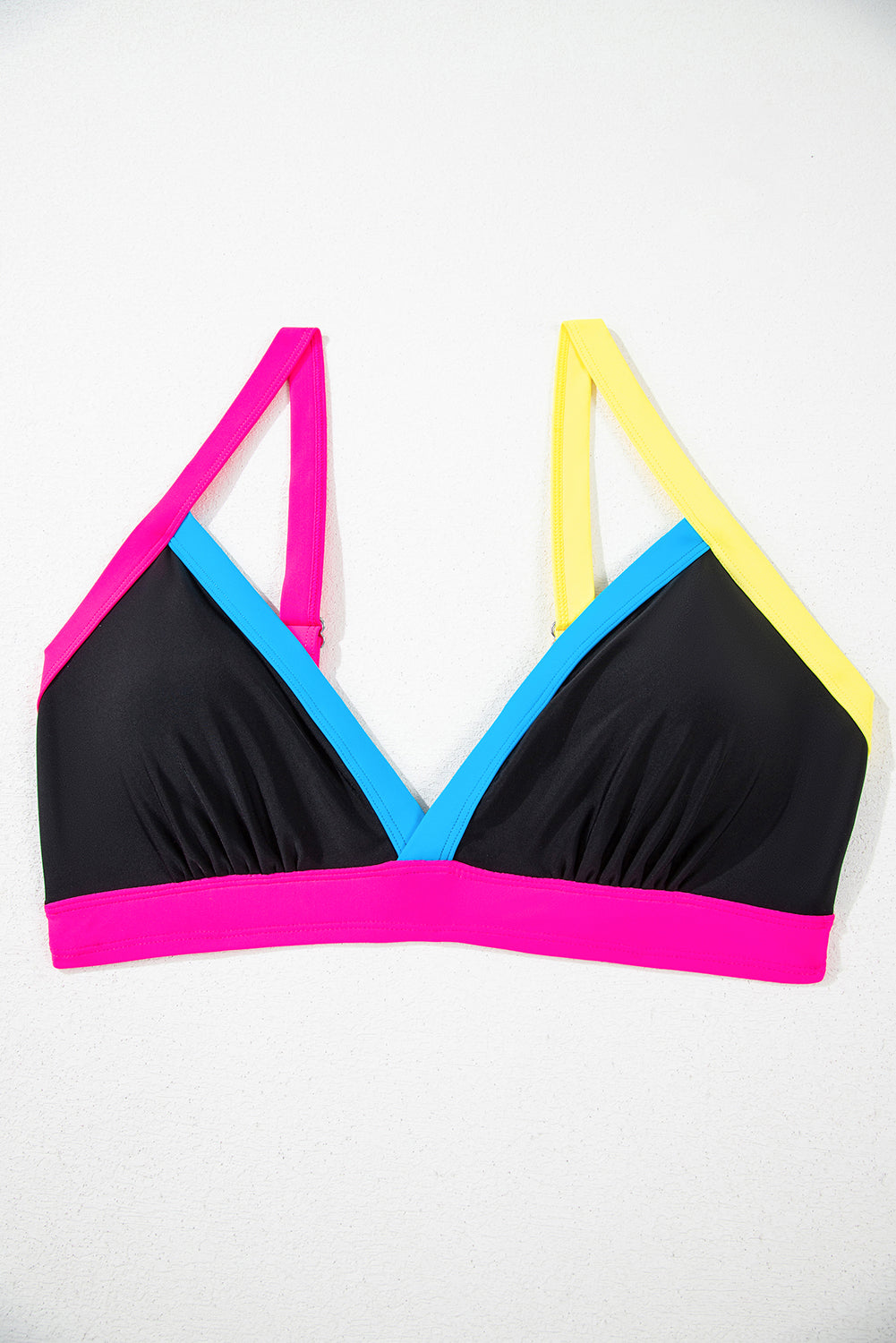 Ensemble bikini taille haute à col en V et cordon de serrage sur le côté