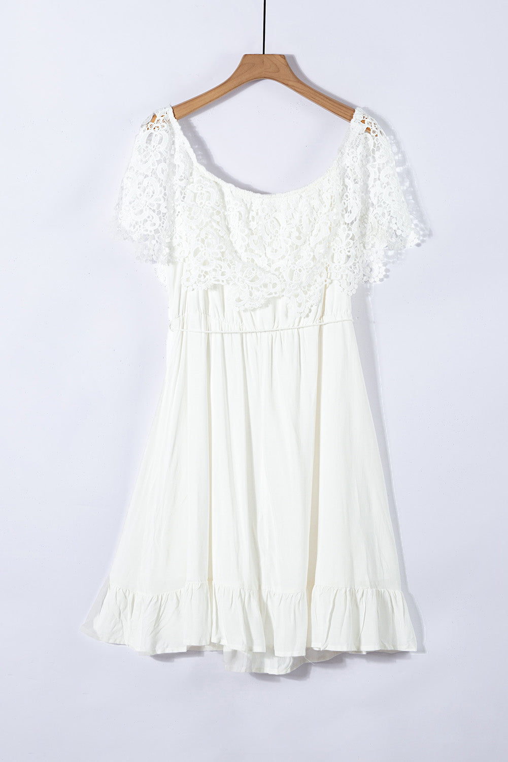 Off-the-shoulder Lace Sleeves Plus size Dress