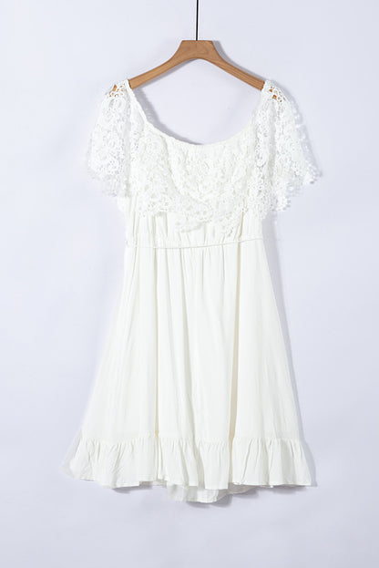 Off-the-shoulder Lace Sleeves Plus size Dress