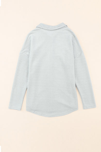 Black Contrast Flap Pockets Relaxed Shacket