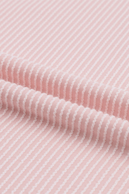 Haut oversize vert côtelé à manches retroussées et poche poitrine