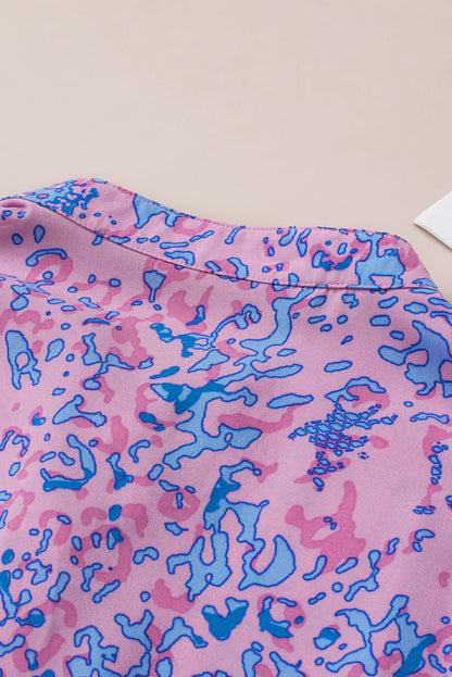 Haut à lacets et volants à imprimé léopard 