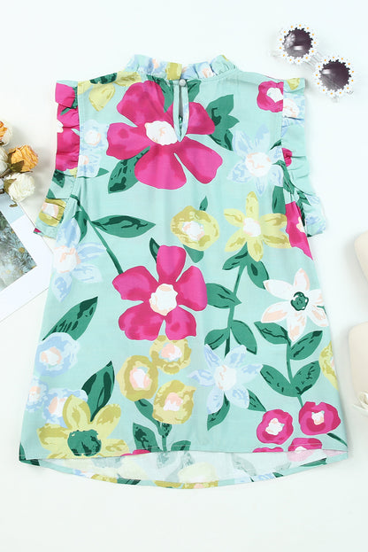 Débardeur à volants et imprimé floral