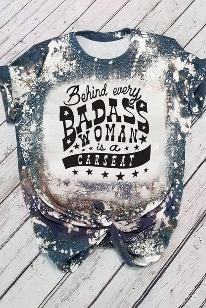 Haut à manches courtes multicolore à imprimé léopard et lettres LIGHT