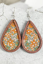 Contrast Trim Floral Print Drop Earrings