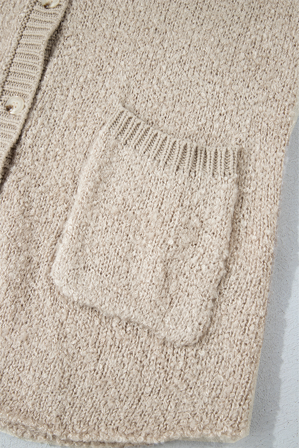 Cardigan boutonné à col montant et épaules tombantes avec poche Jet Stream