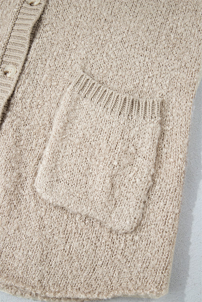 Cardigan boutonné à col montant et épaules tombantes avec poche Jet Stream