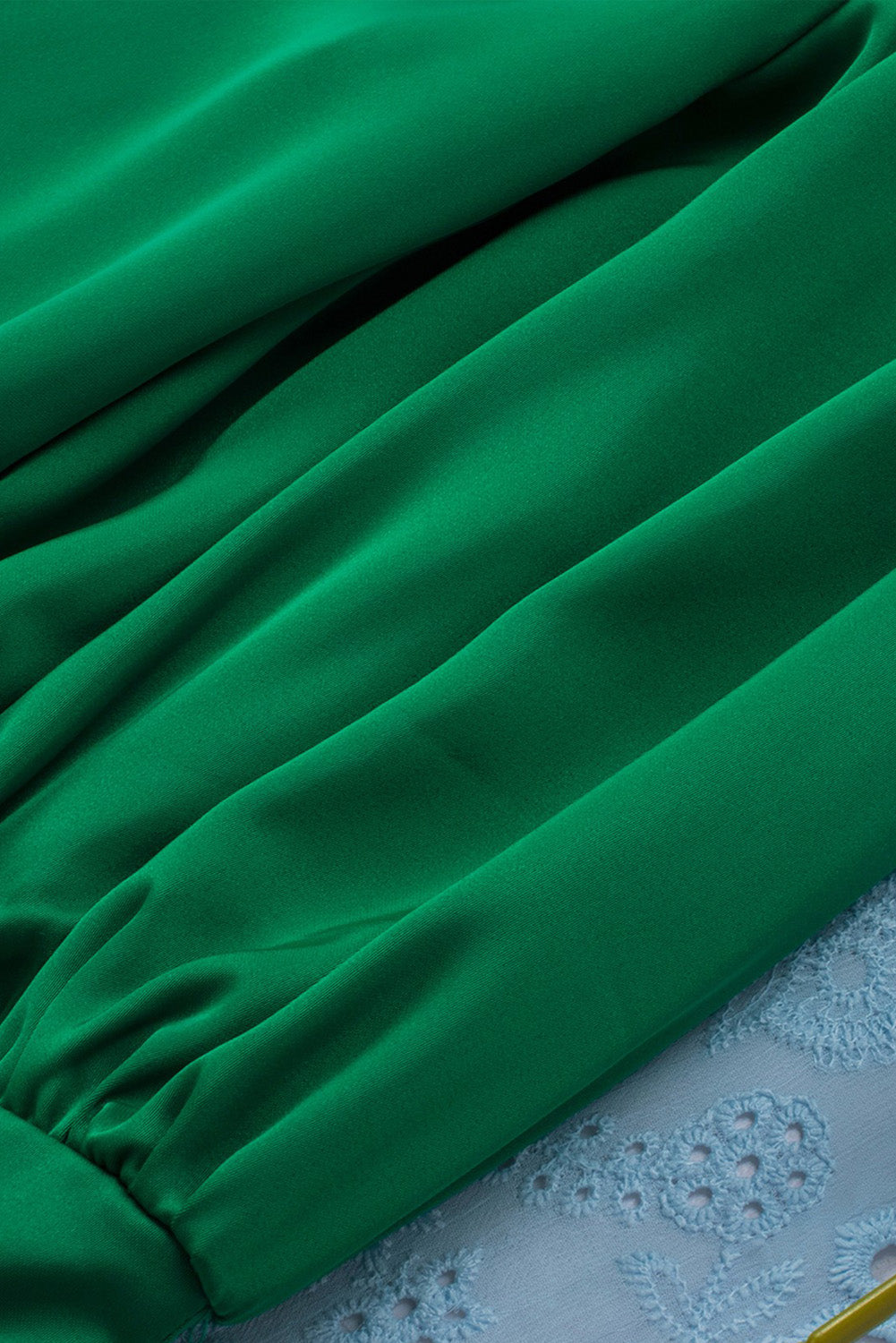 Satin Buttoned Cuffs Puff Sleeve Top