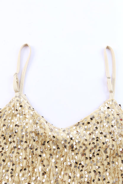 Débardeur à bretelles réglables à paillettes 