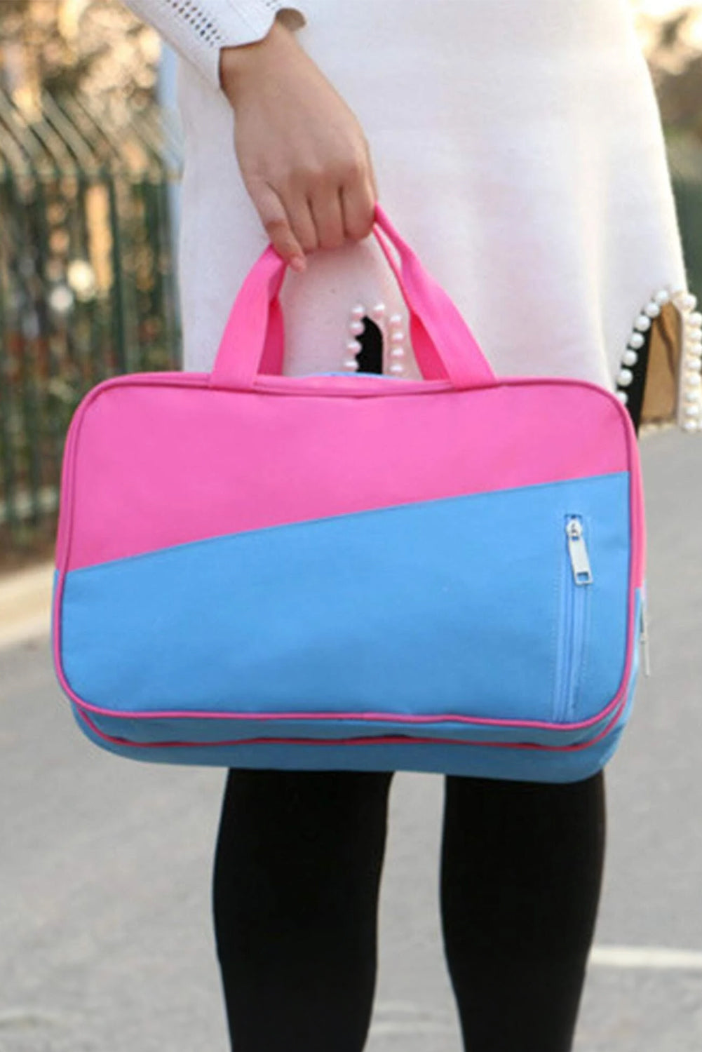 Sac de yoga portable à poches zippées et blocs de couleurs Bonbon