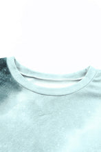 Top de manga larga teñido anudado gris degradado