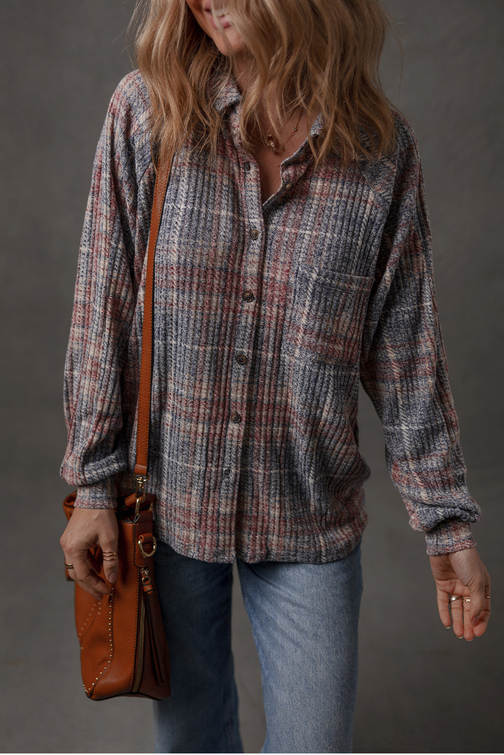 Multicolour Plaid Textured Chest Pocket Vintage Shirt