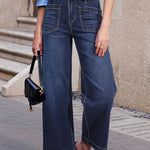 Sail Blue Mimimalist Patch Pocket Womens Shift Jeans