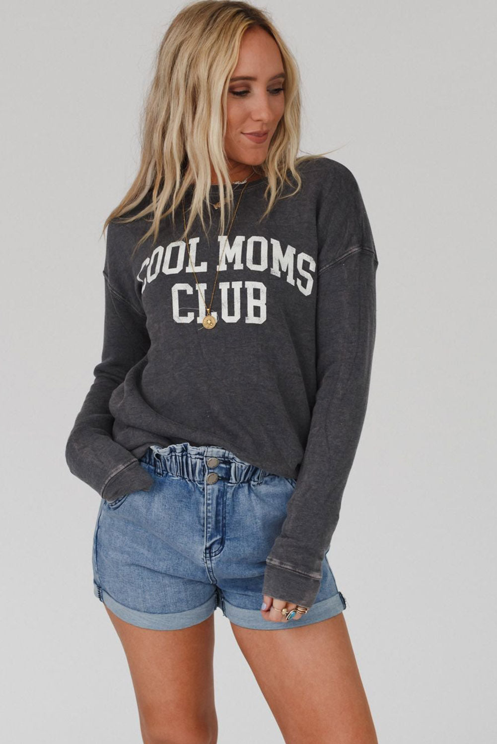 Sweat-shirt à épaules tombantes COOL MOMS CLUB