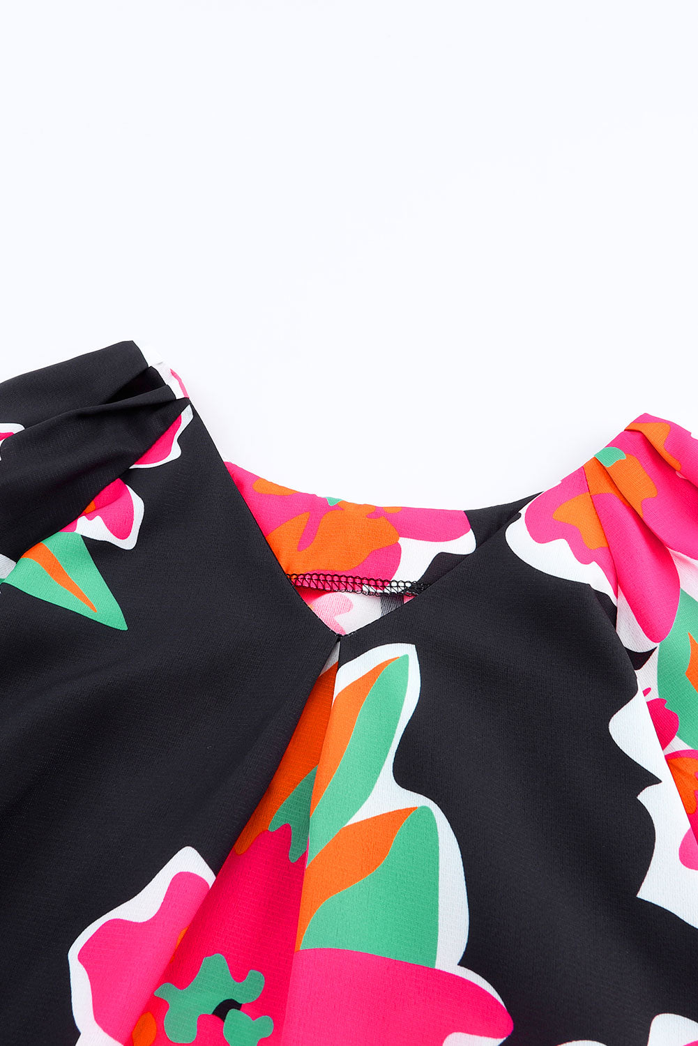 Chemisier à manches bouffantes et imprimé fleuri 