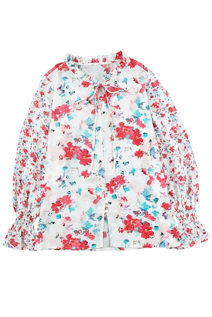 Chemisier à smocks fleuri Cakewalk