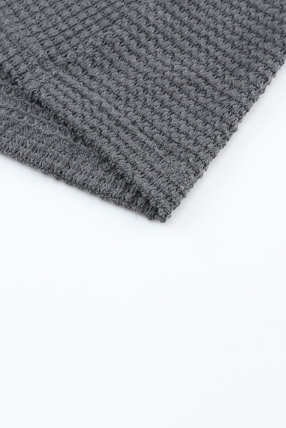 Khaki Waffle Patchwork Vintage Washed Hooded Jacket