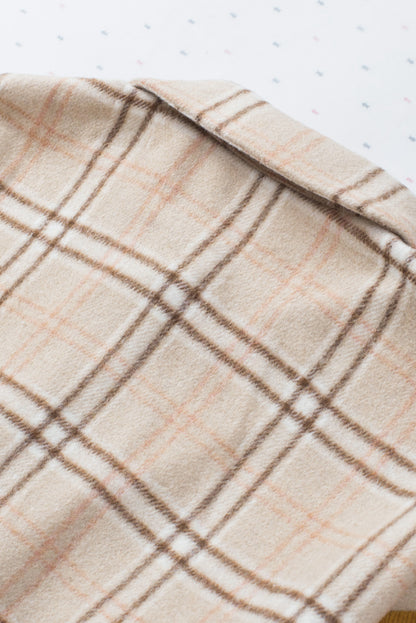 Chaqueta estilo camisa con patchwork en bloques de color a cuadros y bolsillo 