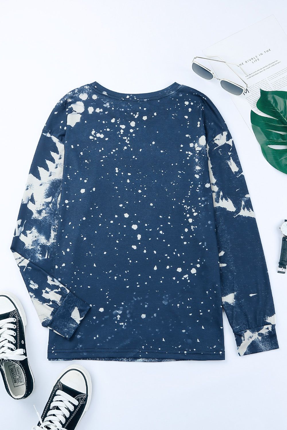 Multicolor Vintage Bleached Burning Vibe Pullover