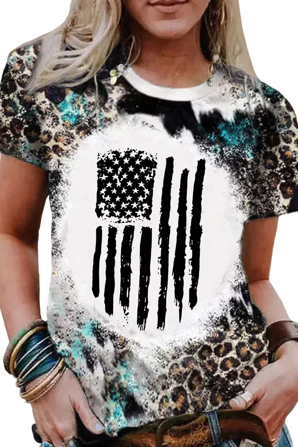 Ropa en blanco- Camiseta blanqueada de moda occidental