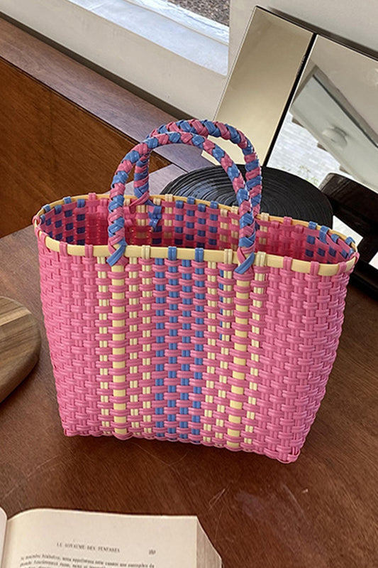 Square Woven Basket Tote Bag 19*12*18cm