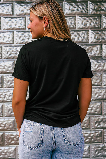 T-shirt graphique à imprimé citrouille « Joyeux automne »