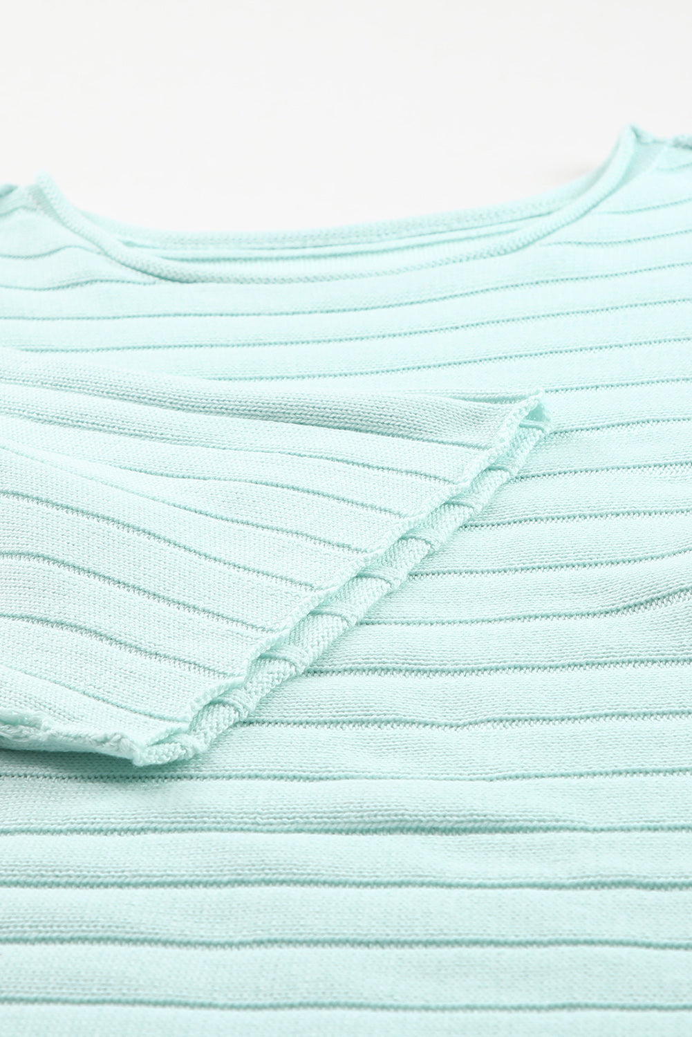 Haut dolman en tricot côtelé marron à coutures apparentes 