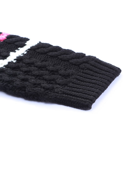 Suéter tipo jersey de punto texturizado con bloques de color a rayas 