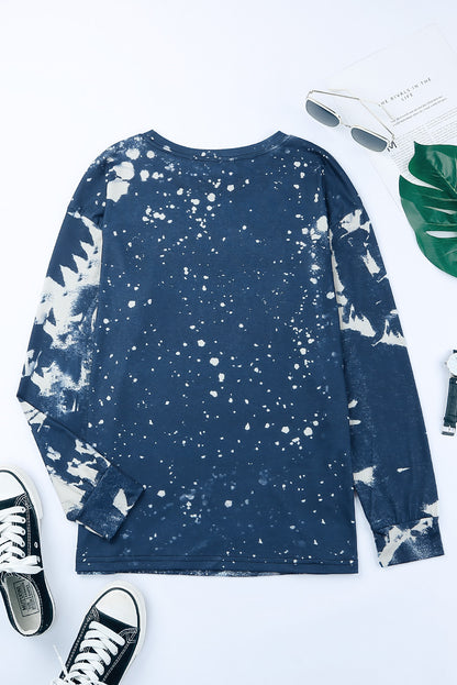 Multicolor Vintage Bleached Burning Vibe Pullover