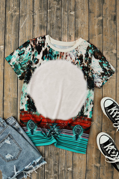 Blank Apparel - T-shirt graphique vierge à imprimé western vert délavé