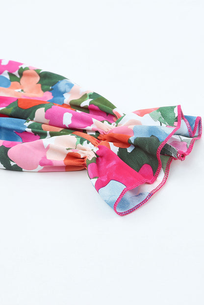 Chemisier à volants et épaules dénudées à imprimé floral